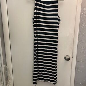 Ann Taylor Black and White Halter Maxi Dress
